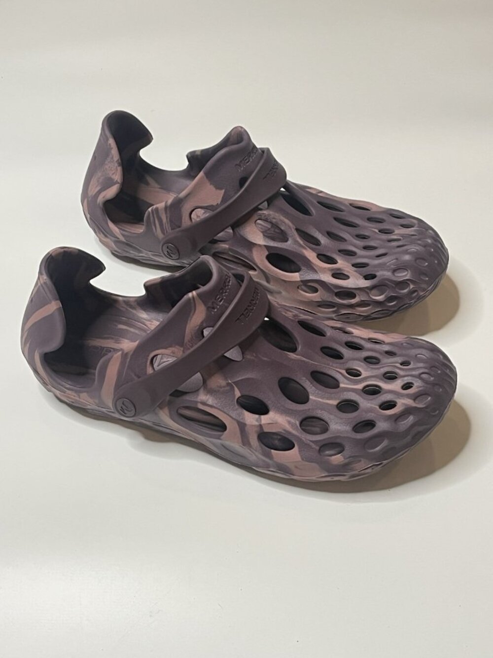 Merrell Hydro Moc Men 9.5 Women 11 Purple Pink Camo Water Shoes Clogs Gorpcore